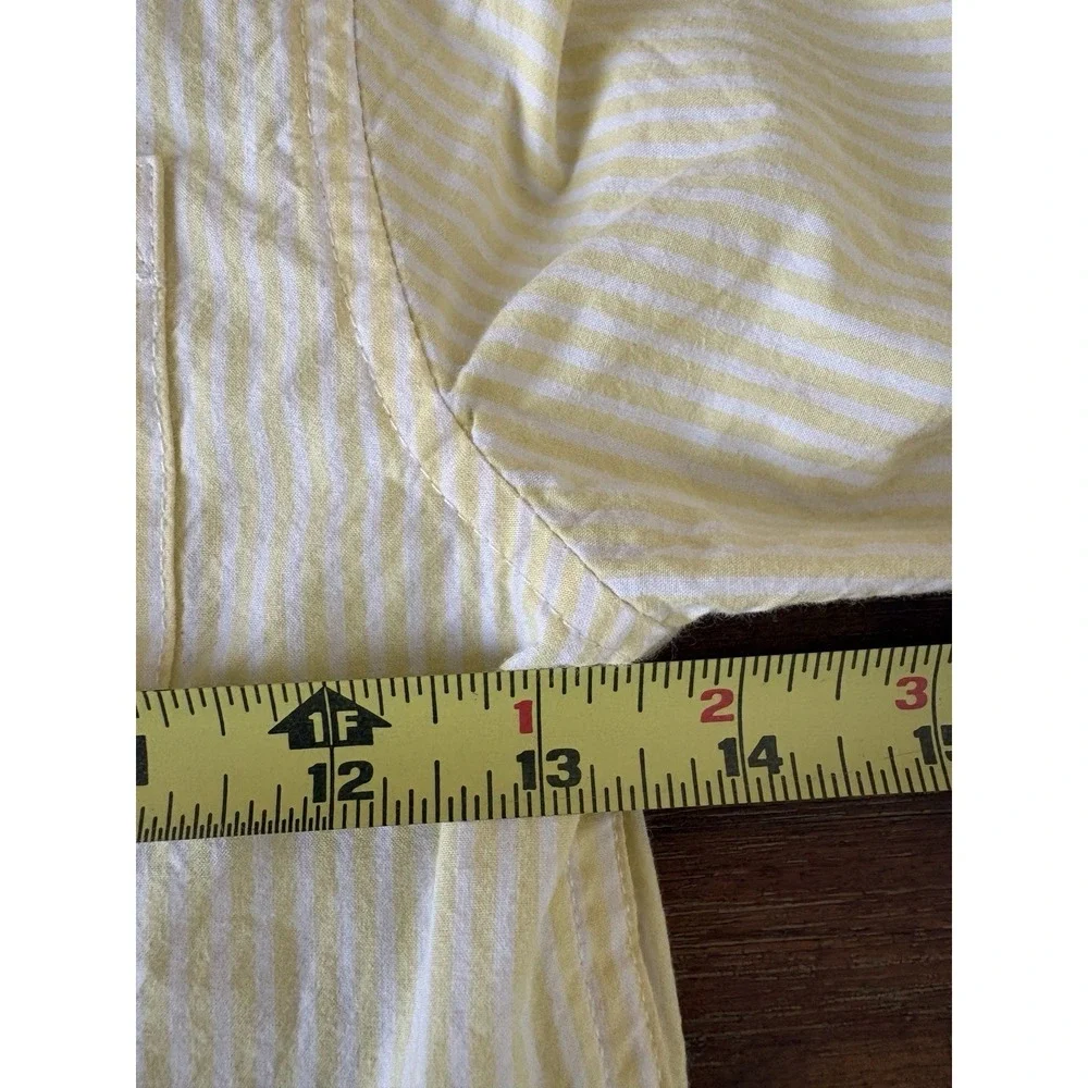 Gymboree Boys Shirt Size 6 Yellow Striped Embroidered Bunny Carrot Button Up